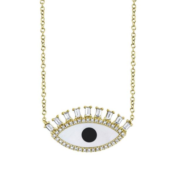 14K Yellow Gold Eye Diamond Necklace Moore Jewelers Laredo, TX