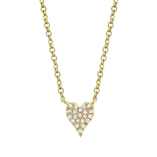 14K Yellow Gold Diamond Heart Necklace Moore Jewelers Laredo, TX