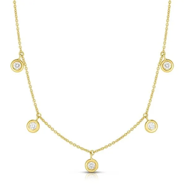 18K Yellow Gold Diamond Drop Necklace Moore Jewelers Laredo, TX