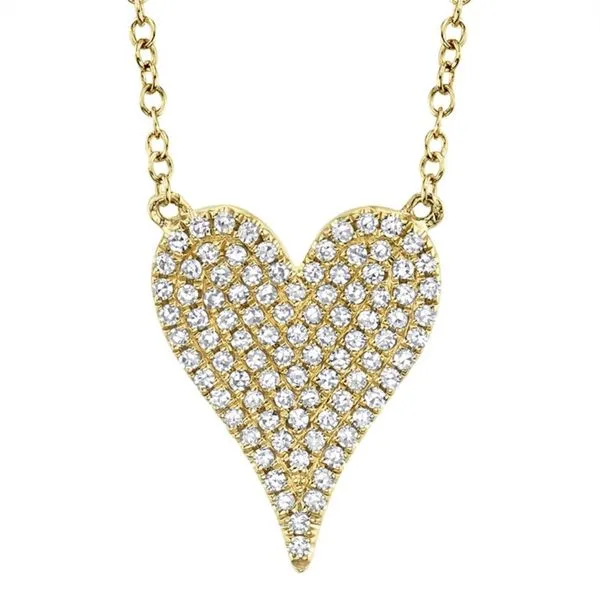 Lady's Yellow 14 Karat Heart Necklace Moore Jewelers Laredo, TX