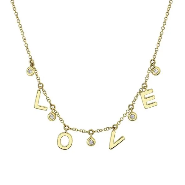 14K Yellow Gold Station Diamond Fashion Necklace Moore Jewelers Laredo, TX