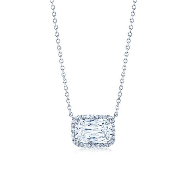 14K White Gold Halo Diamond Fashion Necklace Moore Jewelers Laredo, TX