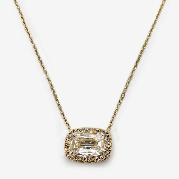 18K Yellow Gold Halo Diamond Fashion Necklace Moore Jewelers Laredo, TX