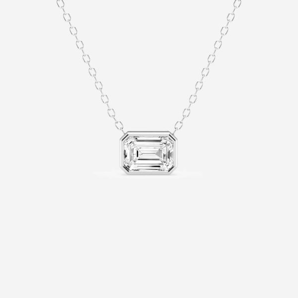 14K White Gold Emerald Diamond Necklace Moore Jewelers Laredo, TX