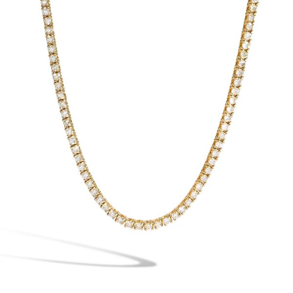14K Yellow Gold Diamond Tennis Necklace Moore Jewelers Laredo, TX