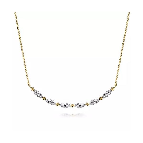 14K Yellow Gold Bar Diamond Necklace Moore Jewelers Laredo, TX