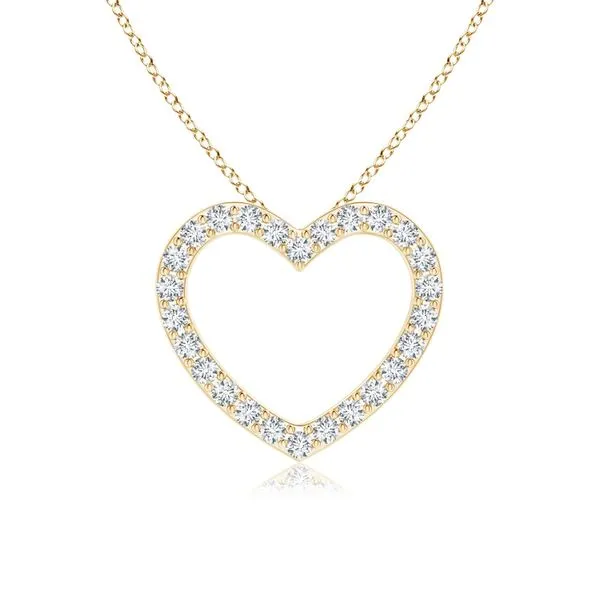 14K Yellow Gold Open Heart Diamond Necklace Moore Jewelers Laredo, TX