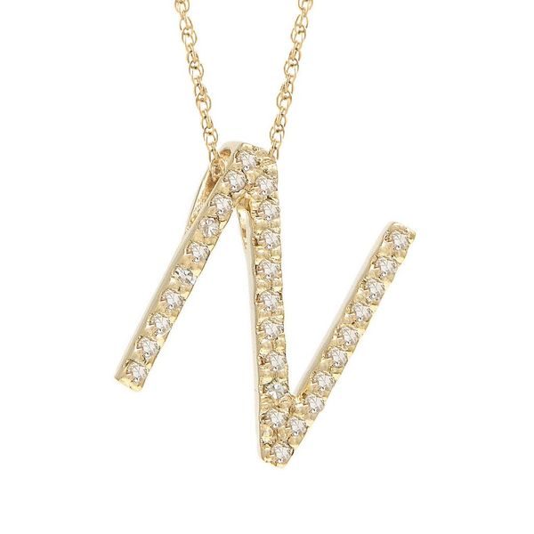 14K Yellow Gold Diamond Initial Necklace Moore Jewelers Laredo, TX