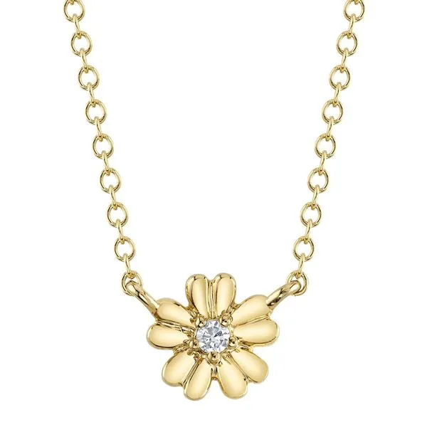 14K Yellow Gold Flower Necklace Moore Jewelers Laredo, TX