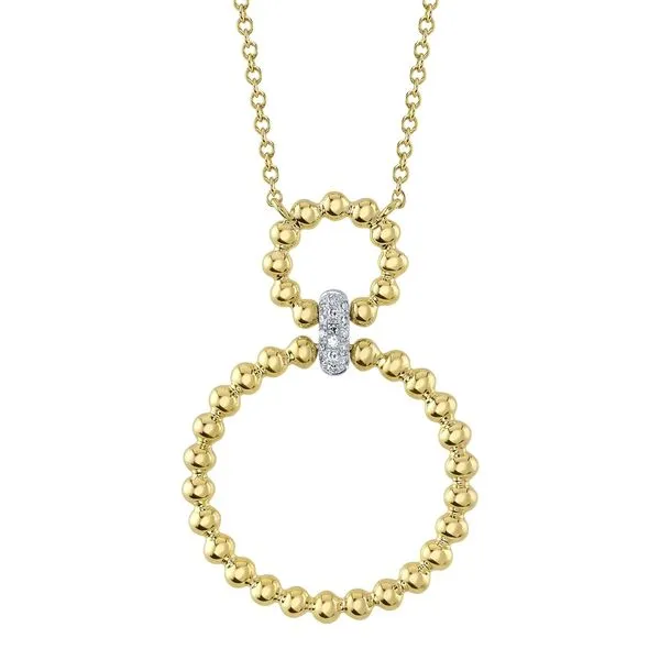 14K Yellow Gold Open Circle Diamond Necklace Moore Jewelers Laredo, TX