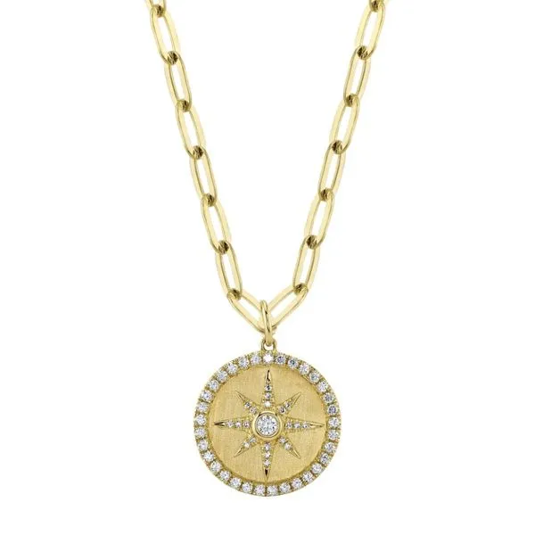 14K Yellow Gold Diamond Paperclip Necklace Moore Jewelers Laredo, TX