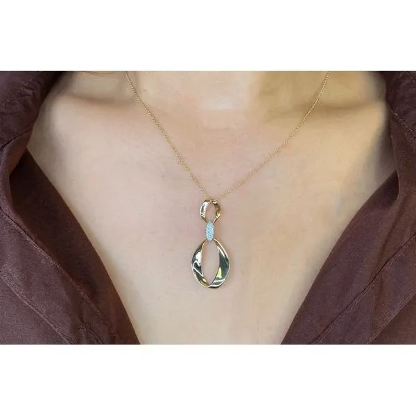 14K White Gold Mobius Diamond Necklace Image 2 Moore Jewelers Laredo, TX