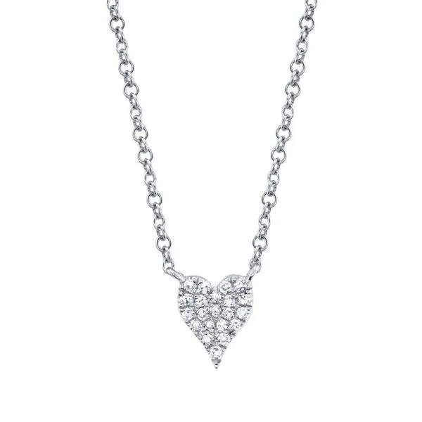 14K White Gold Heart Diamond Necklace Moore Jewelers Laredo, TX