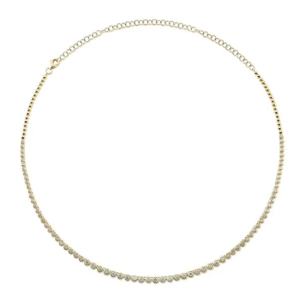 14K Yellow Gold Diamond Tennis Necklace Moore Jewelers Laredo, TX