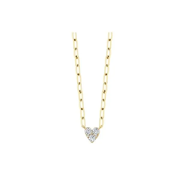 14K Yellow Gold Paper Clip Heart Necklace Moore Jewelers Laredo, TX