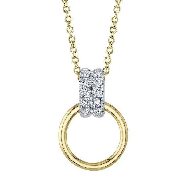 Two Tone Circle Diamond Necklace Moore Jewelers Laredo, TX