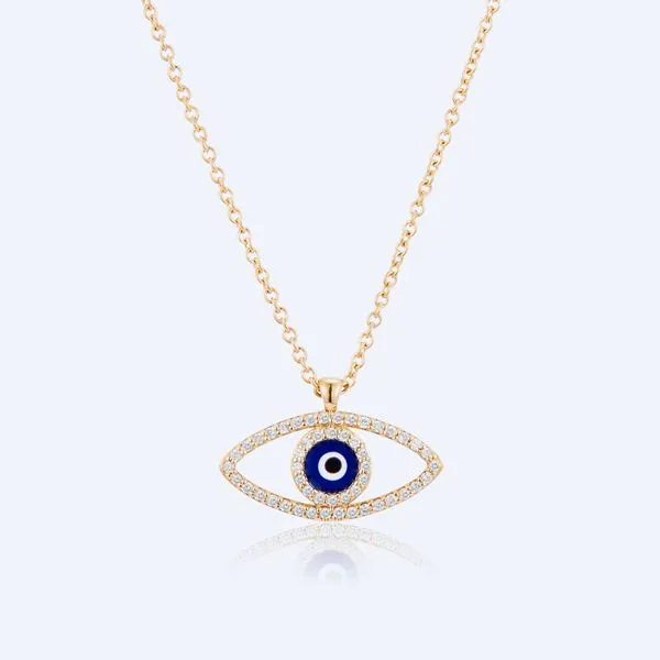 14K Yellow Gold Eye Enamel Necklace Moore Jewelers Laredo, TX