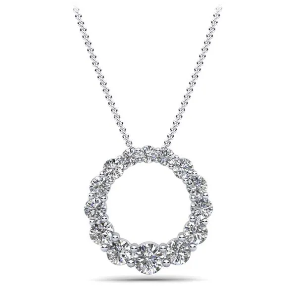 14K White Gold Diamond Circle Necklace Moore Jewelers Laredo, TX