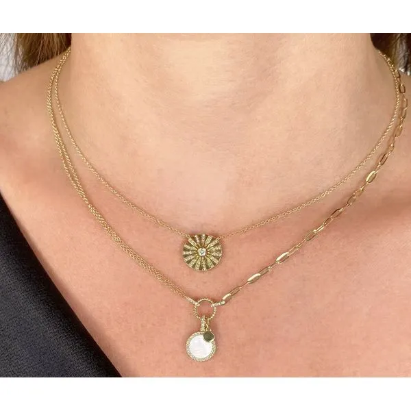 14K Yellow Gold Diamond Medallion Necklace Image 2 Moore Jewelers Laredo, TX