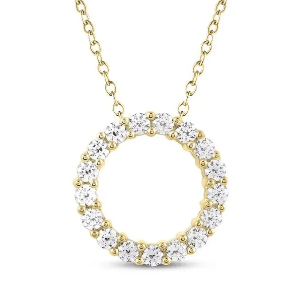 14K Yellow Gold Diamond Circle Necklace Moore Jewelers Laredo, TX
