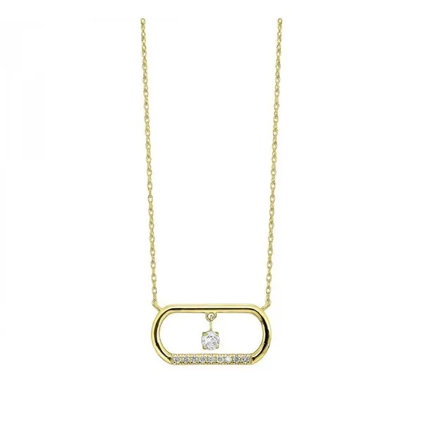 10K Yellow Gold Paper Clip Diamond Necklace Moore Jewelers Laredo, TX
