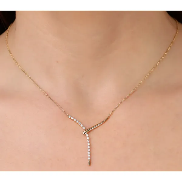 14K White Gold Y Drop Necklace Image 2 Moore Jewelers Laredo, TX