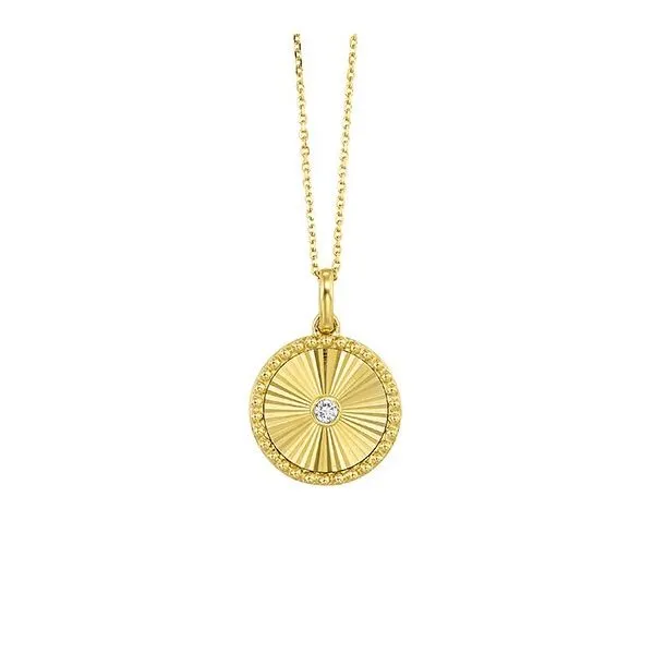 10K Yellow Gold Fluted Medallion Necklace Moore Jewelers Laredo, TX