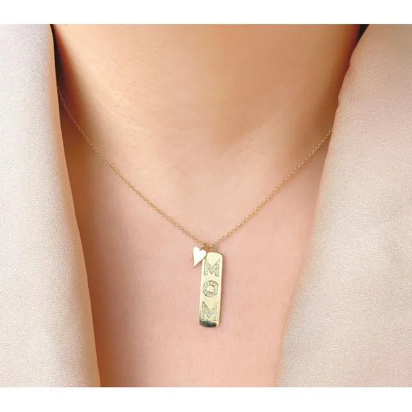 14K Yellow Gold Bar Diamond Necklace Moore Jewelers Laredo, TX