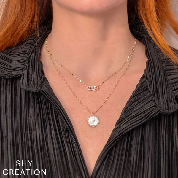 14K White Gold Medallion Necklace Image 2 Moore Jewelers Laredo, TX