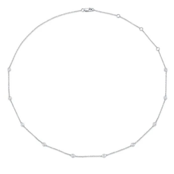 14K White Gold Diamonds By The Yard Necklace Image 2 Moore Jewelers Laredo, TX