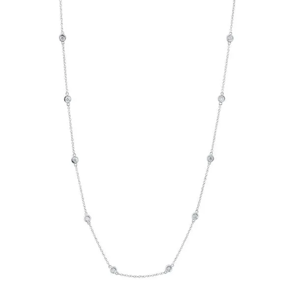 14K White Gold Diamonds By The Yard Necklace Moore Jewelers Laredo, TX