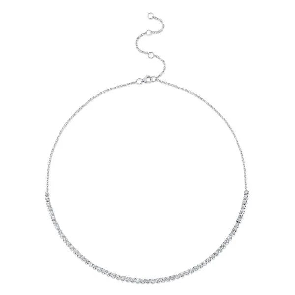 14K White Gold Diamond Tennis Necklace Image 2 Moore Jewelers Laredo, TX