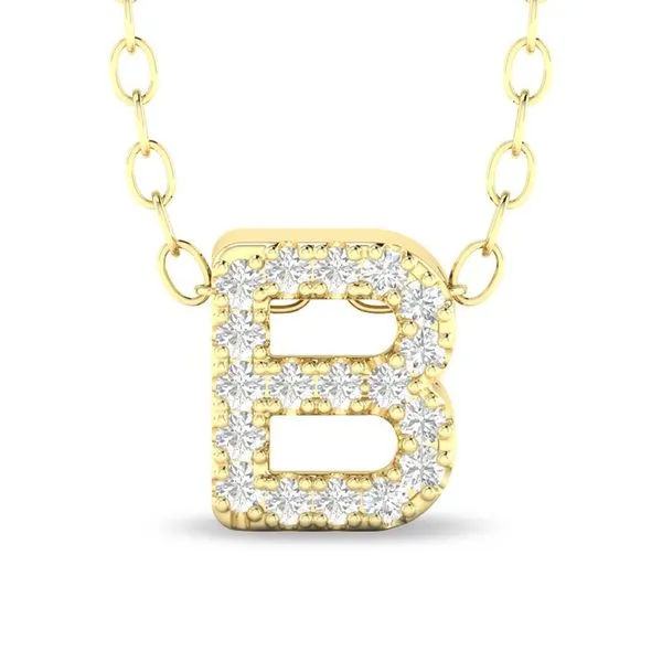 10K Yellow Gold Diamond Initial Necklace Moore Jewelers Laredo, TX