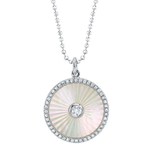14K White Gold Medallion Necklace Moore Jewelers Laredo, TX