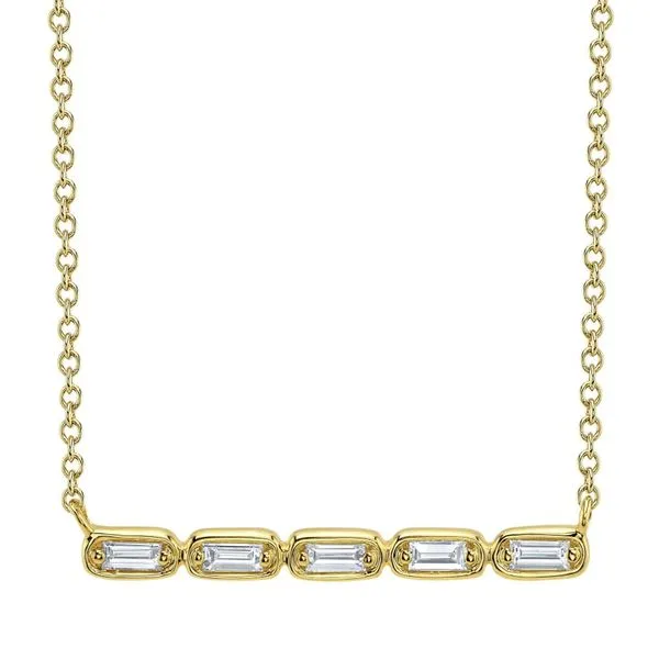 14K Yellow Gold Diamond Bar Necklace Moore Jewelers Laredo, TX