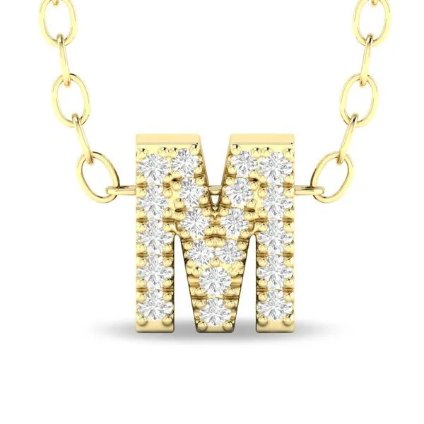10K Yellow Gold Diamond Initial Necklace Moore Jewelers Laredo, TX