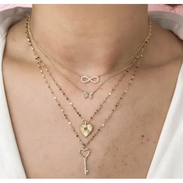 14K White Gold Infinity Diamond Necklace Image 2 Moore Jewelers Laredo, TX