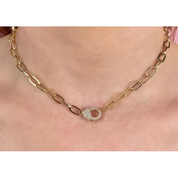 14K Yellow Gold Oval Paper Clip Link Necklace Image 2 Moore Jewelers Laredo, TX