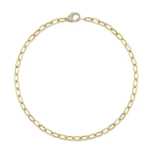 14K Yellow Gold Oval Paper Clip Link Necklace Moore Jewelers Laredo, TX