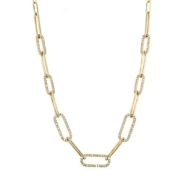 14K Yellow Gold Graduating Paper Clip Necklace Moore Jewelers Laredo, TX