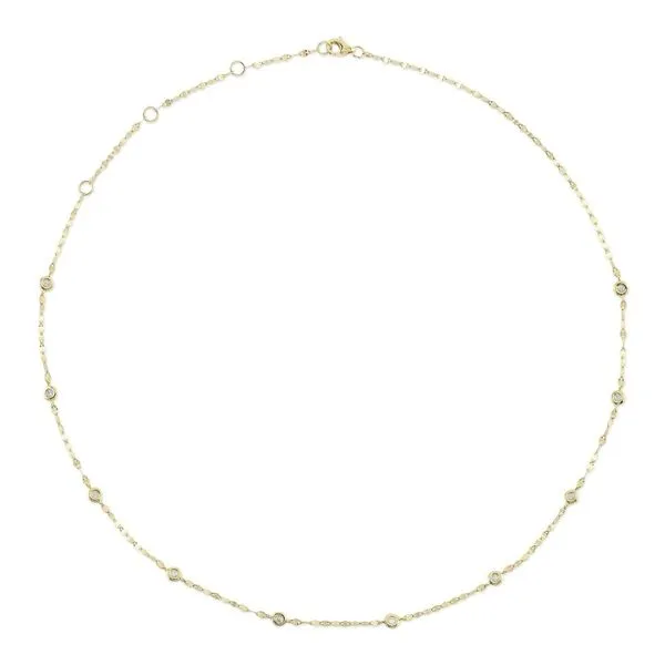 14K Yellow Gold Diamonds By The Yard Necklace Moore Jewelers Laredo, TX