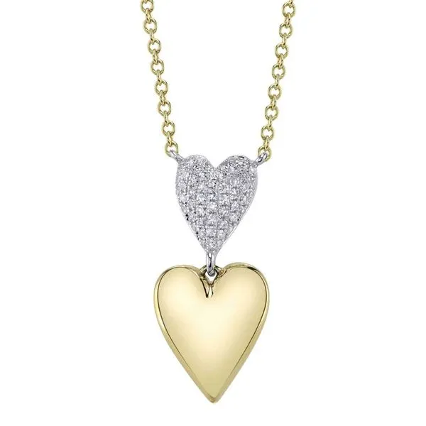14K Yellow Gold Heart Diamond Necklace Moore Jewelers Laredo, TX