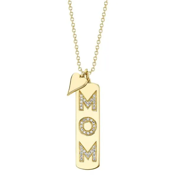 14K Yellow Gold Bar Diamond Necklace Moore Jewelers Laredo, TX