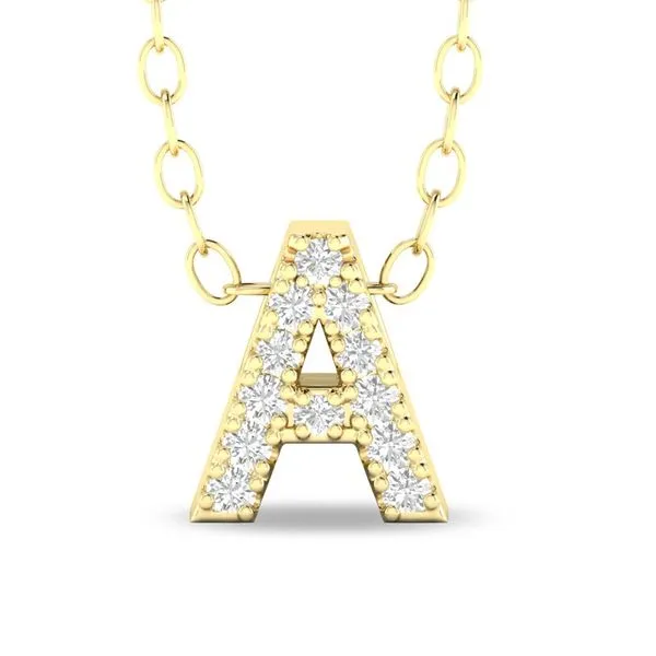 10K Yellow Gold Diamond Initial Necklace Moore Jewelers Laredo, TX