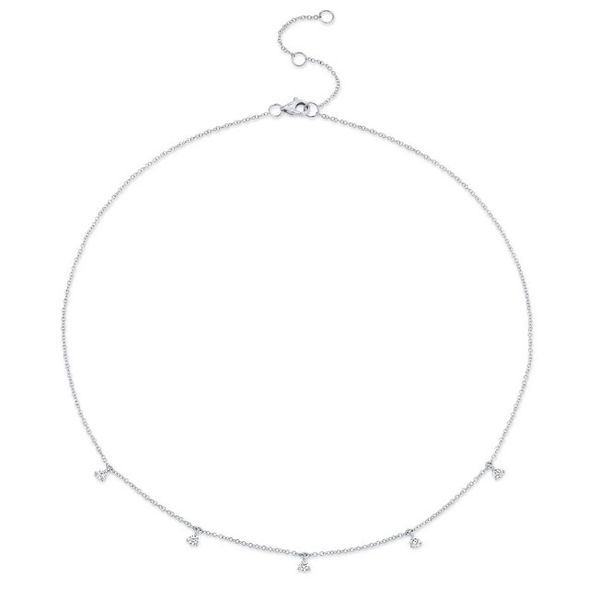 14K White Gold Diamond Dangle Necklace Moore Jewelers Laredo, TX