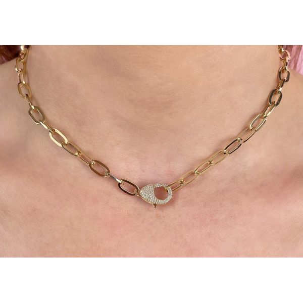 14K Yellow Gold Oval Paper Clip Link Necklace Image 2 Moore Jewelers Laredo, TX