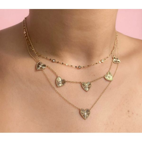 14K Yellow Gold Diamonds By The Yard Necklace Image 2 Moore Jewelers Laredo, TX