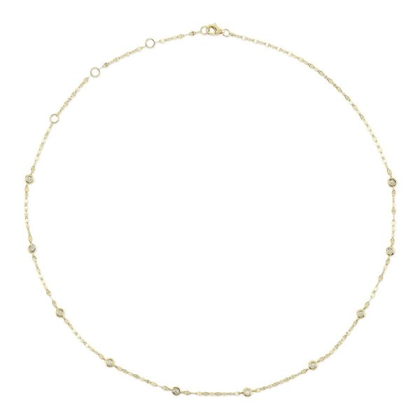 14K Yellow Gold Diamonds By The Yard Necklace Moore Jewelers Laredo, TX