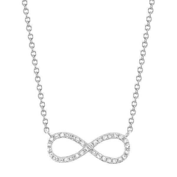14K White Gold Infinity Diamond Necklace Moore Jewelers Laredo, TX