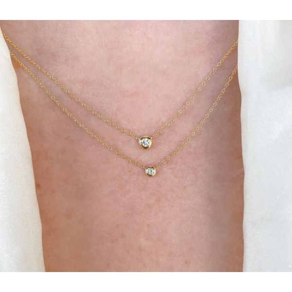 14K Gold Bezel Set Diamond Necklace Image 2 Moore Jewelers Laredo, TX